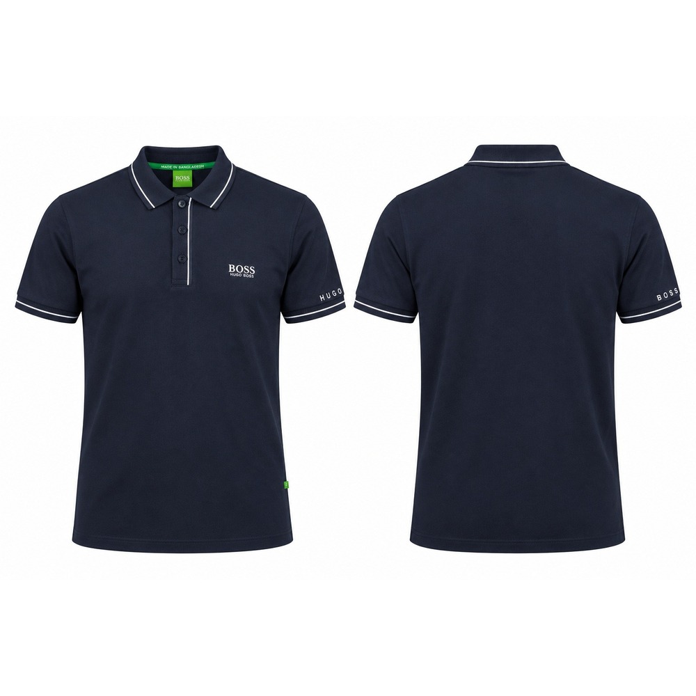 Hugo Boss Paule Slim Fit Moisture Manager Polo Shirt Navy Blue Mens Medium
